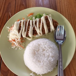 ข้าวปลาทอดครีมมะนาว