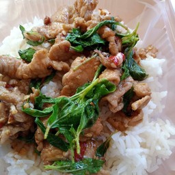 ข้าวกระเพราหมูชิ้น