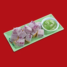 ขนมปังมันม่วงนึ่ง+สังขยาใบเตยกะทิสด