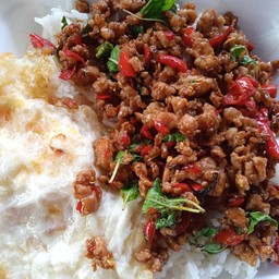 ข้าวกระเพราหมูสับไข่ดาว