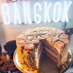 Pink almond strawberry