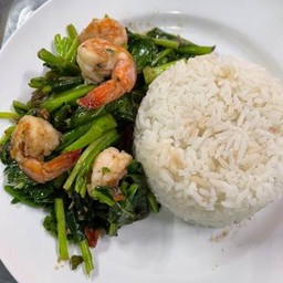คะน้า กุ้ง