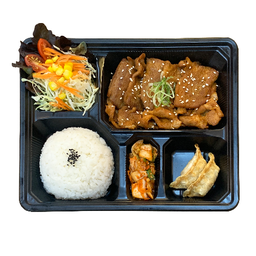 ชุดเบนโตะสันคอหมูย่างซอส ฟรี มิโซะซุป