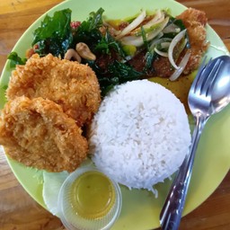 ข้าวปลาสองร่าง+ทอดมันกุ้ง