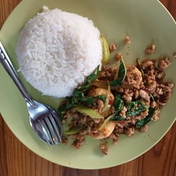 ข้าวกระเพรา(เลือกเนื้อสัตว์)