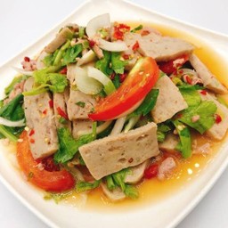 ยำลวกลวก&ข้าวลาบไข่เจียว