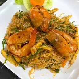หมี่ขาว ชะอม กุ้ง