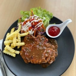 สเต็กหมูพริกไทยดำ