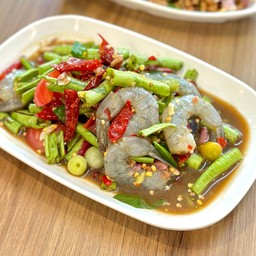 ตำถั่วกุ้งสดปลาร้า
