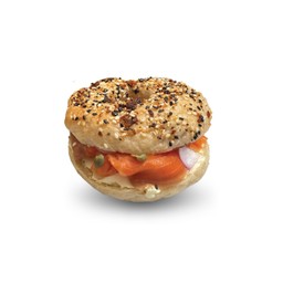 Smoked Salmon and Capers Bagel Sandwich