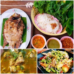 เมี่ยงปลาเผา+ต้มแซ่บกระดูกอ่อนหมู ฟรี ตำปูปลาร้า