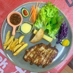 สเต็กหมูพริกไทยดำ