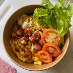 ข้าวไข่ข้นไส้กรอก ซอสเทอริยากิ