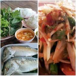 เมี่ยงปลาทู ฟรี ส้มตำปูปลาร้่า