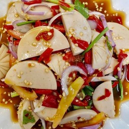 ยำปลาร้าหมูยอ