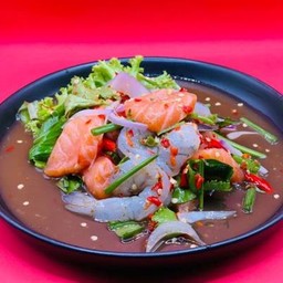 ยำดี๊ดีแซลมอนกุ้งสด