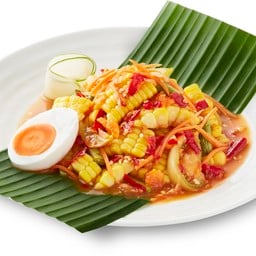 ตำข้าวโพดไข่เค็ม(ปกติพริก 2 เม็ด)