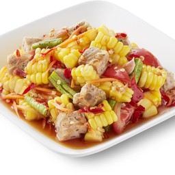 ตำข้าวโพดหมูยอ(ปกติพริก 5 เม็ด)