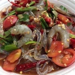 ตำกุ้งสดเส้นแก้ว