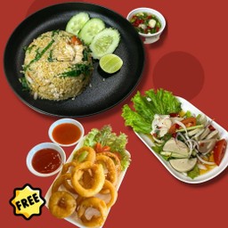 โปร249 (ข้าวผัดรถไฟ+ยำหมูยอ ฟรี หอมทอด)