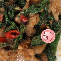 กะเพราหมูหมักขุนช้าง(เป็นกับ)