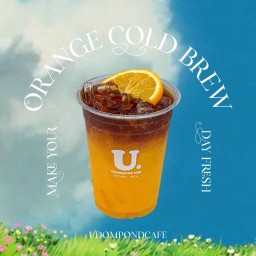 กาแฟสกัดเย็นผสมน้ำส้ม🍊 (เมนูนี้แยกน้ำแข็งไม่ได้นะคะ)