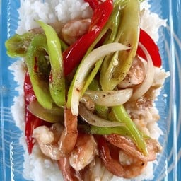 ผัดพริกหยวกกุ้ง