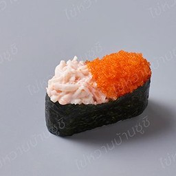 ซูชิไข่กุ้งส้มสลัดปูอัด