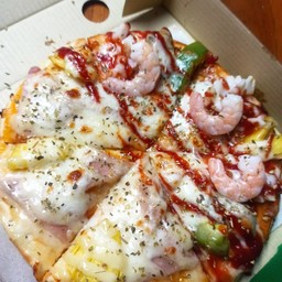 Pizzaฮาฟ 2 หน้าในถาดเดียว