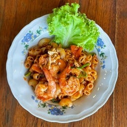 กุ้งผัดมักกะโรนี