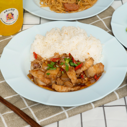 ข้าว - สามชั้นผัดกะปิ