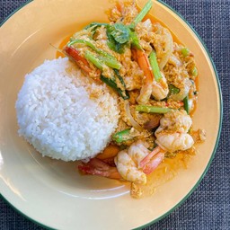 ข้าวกุ้งผัดผงกะหรี่