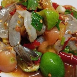 ตำเหลากุ้งสด