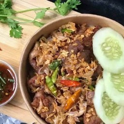 ข้าวหมูทอดพริกสดเนื้อล้วน(ไซร์m.)