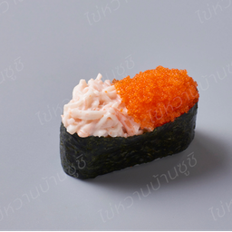 ซูชิไข่กุ้งส้ม-สลัดปูอัด-