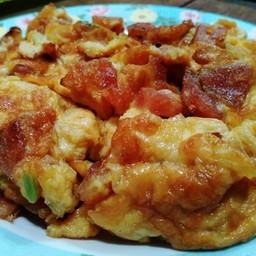 ไข่เจียวกุนเชียง ราดข้าว