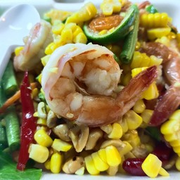 ตำข้าวโพดกุ้งสุก ปลาร้า