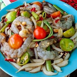 ตำด้องแด้ง+กุ้งสด