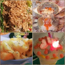 มอมอ.ยำหอยนางรมตัวใหญ่/ยำปูม้า/เฟรนฟรายชีส/ผลไม้สดผลไม้ดอง/ไส้กรอกอีสาน/อิตาเลี่ยนโซดา/ฟรีโค้กทุกออเ