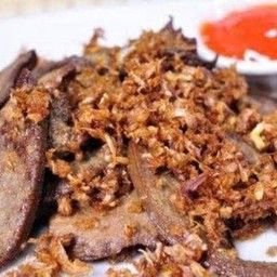 ตับเนื้อทอดกระเทียม