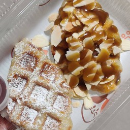 จับคู่ เคลือบน้ำตาล&อัลมอนด์+คาราเมล