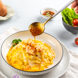 ข้าวไข่ข้นกุ้ง+จิ้มแจ่ว