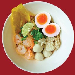 บะหมี่(แห้ง)ต้มยำ ไข่ตูม