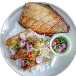 ข้าวปลาสลิดแกะ+พริกน้ำปลา