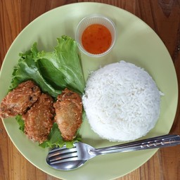 ข้าวราดน่องไก่ทอด