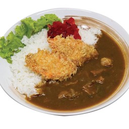 ข้าวแกงกระหรี่แซลมอนชุปเกล็ดขนมปังทอด