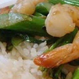 ผัดผักคะน้ากุ้ง