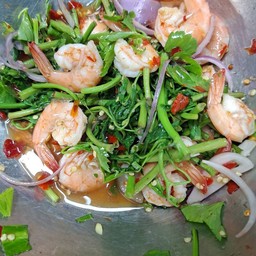 ยำกะเฉดกุ้งสุกหรือสด
