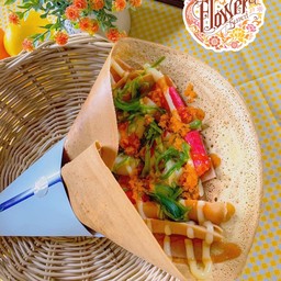 ยำสาหร่าย+ปูอัด+ชีส