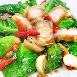 ผัดแขนงราดข้าว